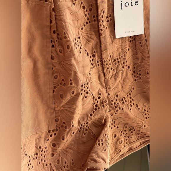 NWT Joie 100% Cotton Lawren Eyelet Tan Shorts - Picture 5 of 8
